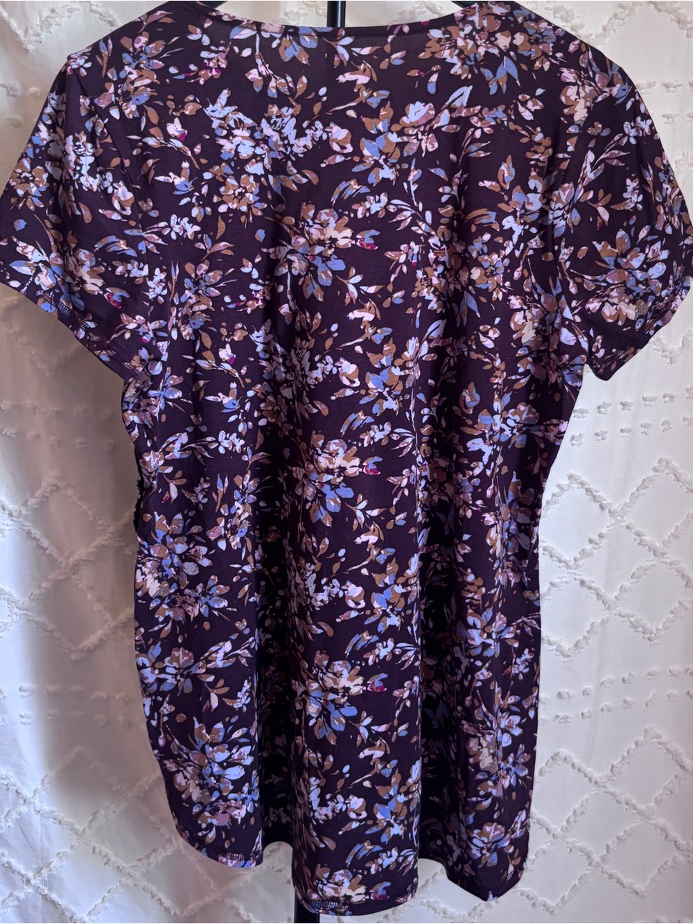 J. Jill Fit Progress Pima Cotton Floral Shirttail Tee Medium Stretch Top - Picture 2 of 7